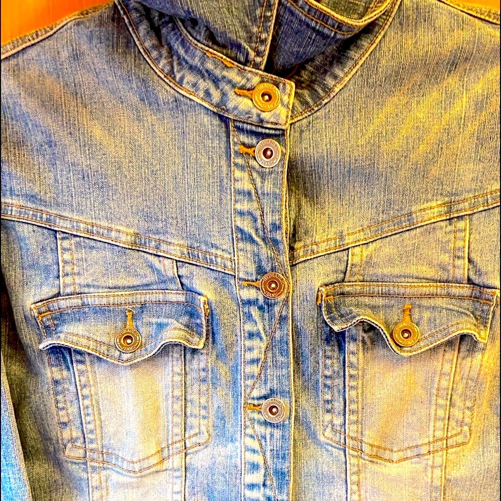 1998 HYDRAULIC STRETCHY DENIM JACKET~TRULY VINTAGE FROM MY PERSONAL COLLECTION~M - Picture 5 of 10